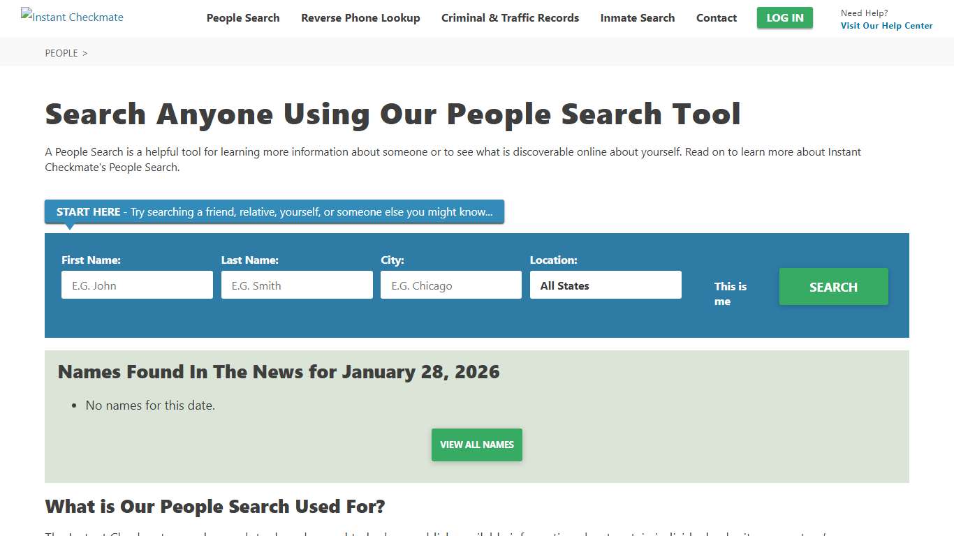 People Search - Search People Online - Instant Checkmate